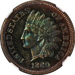 1880 Indian Cent Proof NGC PF66 BN Superb Eye Appeal Strong Strike