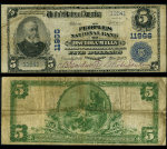 Osceola Mills PA $5 1902 PB National Bank Note Ch #11966 Peoples NB Fine+