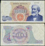 FR. 96 D 1000 1965-6 World Paper Money Italy VF
