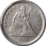 1868-S Seated Liberty Quarter PCGS VF Details Key Date Nice Eye Appeal