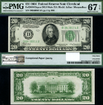 FR. 2054 D $20 1934 Federal Reserve Note Mule Cleveland D-A Block DGS Superb PMG CU67 EPQ