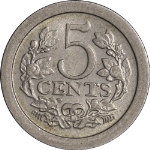 Netherlands 5 Cents 1909, KM #137, XF