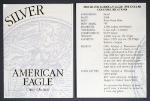 2003-W Silver American Eagle Proof Certificate of Authenticity