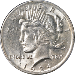 1924-P Peace Dollar PCGS MS63 Bright White Nice Eye Appeal Strong Strike - STOCK