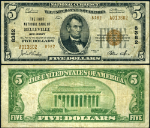 Belleville NJ-New Jersey $5 1929 T-2 National Bank Note Ch #8382 FNB VF