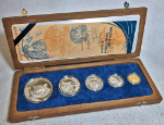 2004 South Africa Mint 5 Coin Silver &amp; Gold PR Set Wildlife Series - The Leopard
