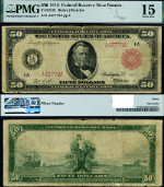 FR. 1012 B $50 1914 Federal Reserve Note Boston Red Seal Choice PMG Fine 15