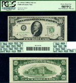 FR. 2010 D $10 1950 Federal Reserve Note Cleveland D-A Block ERROR Choice PCGS AU58 PPQ