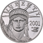 2001-W Platinum American Eagle $100 Proof Bullion Coin - OGP COA -STOCK