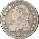 1827 Bust Dime Pointed Top &#39;1&#39; in 10c Choice F+ Superb Eye Appeal Strong Strike
