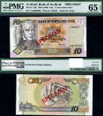 FR. 120 S 10 Pound 1995-2006 World Paper Money Scotland Bank of Scotland Gem PMG CU65 EPQ