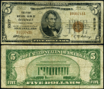 Oakdale PA-Pennsylvania $5 1929 T-1 National Bank Note Ch #5327 FNB Fine