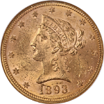 1893-P Liberty Gold $10 NGC MS62 Nice Eye Appeal Strong Strike