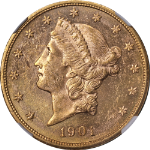 1901-S Liberty Gold $20 NGC MS62* Superb Eye Appeal Strong Strike