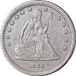 1862-S Seated Liberty Quarter Nice XF Details Key Date Decent Eye Appeal