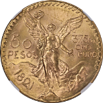 1947 Mexico Gold 50 Peso Restrike NGC MS66 Great Eye Appeal Nice Strike