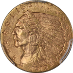 1912 Indian Gold $2.50 PCGS MS62 Great Eye Appeal Strong Strike