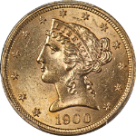 1900 Liberty Gold $5 PCGS MS63 Great Eye Appeal Strong Strike