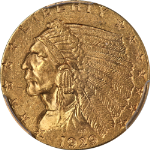 1929 Indian Gold $2.50 PCGS MS62 Superb Eye Appeal Strong Strike