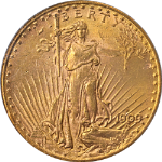 1909-S Saint-Gaudens Gold $20 OGH PCGS MS62 Great Eye Appeal Strong Strike