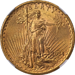 1914-S Saint-Gaudens Gold $20 NGC MS64 Superb Eye Appeal Strong Strike