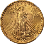 1914-S Saint-Gaudens Gold $20 NGC MS64 Superb Eye Appeal Strong Strike