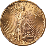 1925-P Saint-Gaudens Gold $20 NGC MS65 Superb Eye Appeal Strong Strike