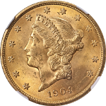 1904-P Liberty Gold $20 NGC MS65 Blazing Gem Superb Eye Appeal