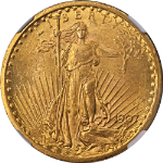 1907 Saint-Gaudens Gold $20 NGC MS63 Great Eye Appeal Nice Strike