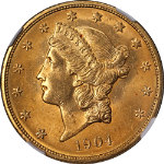 1904-P Liberty Gold $20 NGC MS65 Superb Eye Appeal Strong Strike