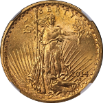 1914-S Saint-Gaudens Gold $20 NGC MS64 Great Eye Appeal Strong Strike