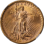1922-P Saint-Gaudens Gold $20 NGC MS64 Superb Eye Appeal Strong Strike