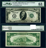 FR. 2000 D $10 1928 Federal Reserve Note Cleveland D-A Block Choice PMG CU63
