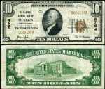 Sharon PA-Pennsylvania $10 1929 T-1 National Bank Note Ch #8764 McDowell NB VF