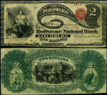 Fitchburg MA-Massachusetts $2 1865 National Bank Note Ch #702 Rollstone NB VF