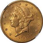 1904-P Liberty Gold $20 NGC MS64+ Great Eye Appeal Strong Strike