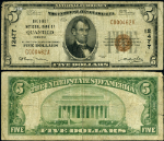 Quantico VA-Virginia $5 1929 T-1 National Bank Note Ch #12477 FNB Fine