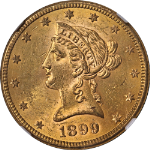 1899-S Liberty Gold $10 NGC MS62 Nice Eye Appeal Strong Strike