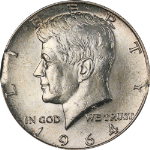 1964-P Kennedy Half Dollar - Error- Clipped Planchet