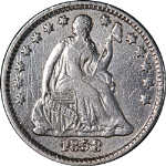 1858-P Seated Liberty Half Dime &#39;Over Inverted Date&#39; Nice XF Details Nice Strike