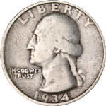 1934-P Washington Quarter - Doubled Die Obverse