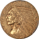 1909-D Indian Gold $5 PCGS AU58 Nice Luster Nice Strike