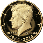 2014-W Kennedy Gold 50c High Relief - OGP COA - STOCK