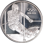 1995 Austrian 200 Schilling Olympic Centennial Silver Coin - The Skier - .925