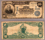 Huntingtion WV $10 1902 PB National Bank Note Ch #3106 First NB G/VG