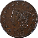 1817 Large Cent 15 Stars PCGS AU Details N.16 R.1+ Great Eye Appeal