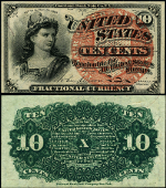 FR. 1257 10 c. 4th Issue Fractional Note Choice CU