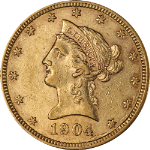 1904-O Liberty Gold $10 Choice AU Key Date Nice Eye Appeal Nice Strike