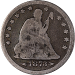 1873-P Seated Liberty Quarter - Arrows At Date