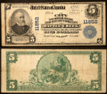 Battle Creek MI $5 1902 PB National Bank Note Ch #11852 City NB and TC Very Good